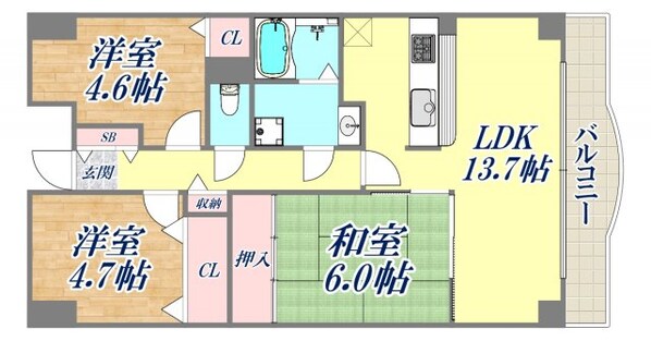 デメテル高取台の物件間取画像